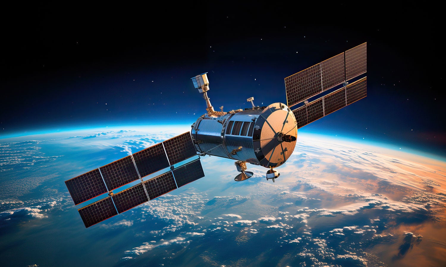 Satellite in space over earth